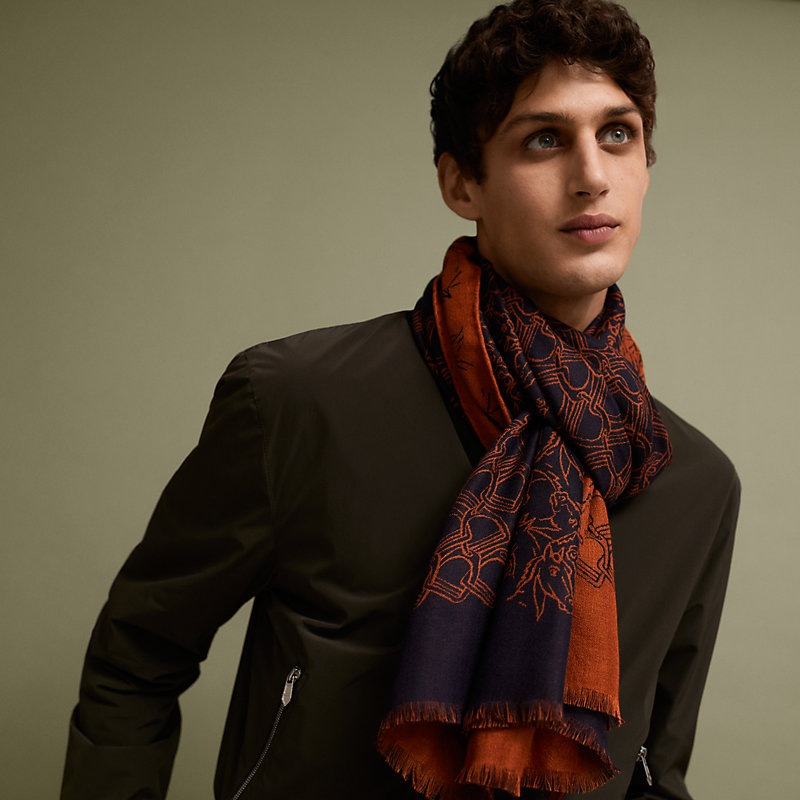 Tissee Reversible Horse Mix scarf | Hermès Saudi Arabia
